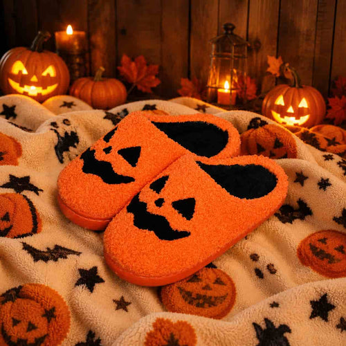 Pumpkin Face Slippers