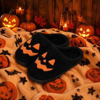 Pumpkin Face Slippers