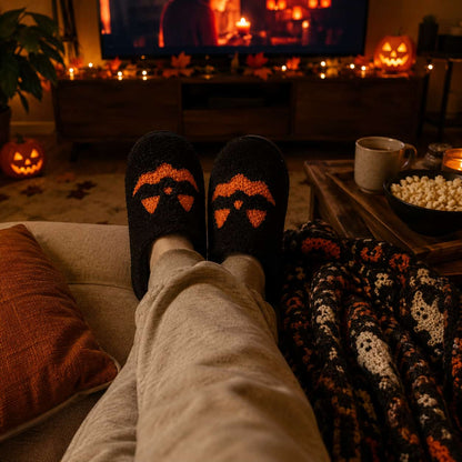Pumpkin Face Slippers